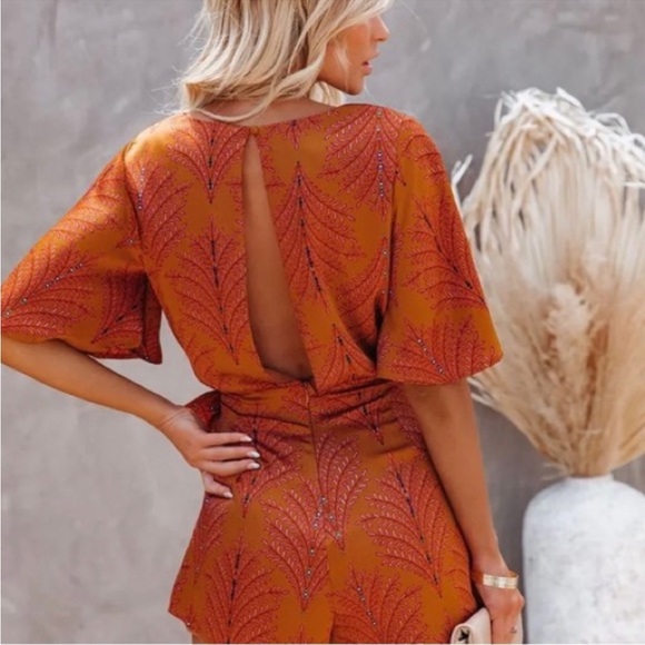 VICI Hartman Print Satin Wrap Romper - Picture 6 of 6